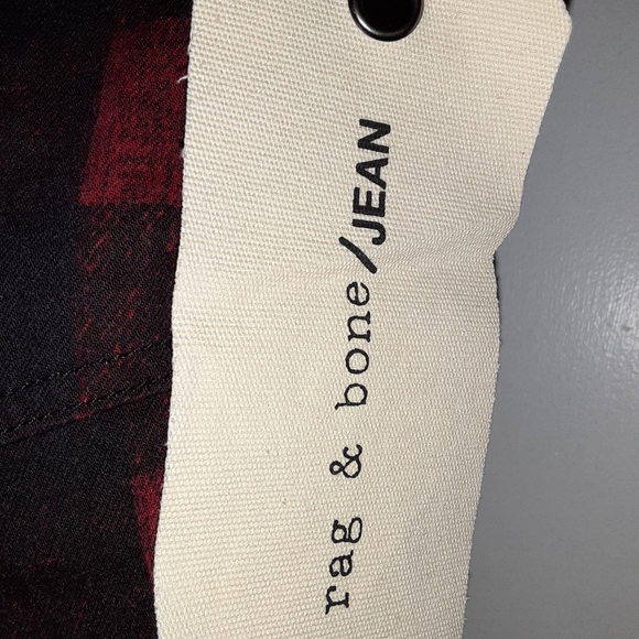 rag & bone Red and Black Plaid Pants size 30 (34" Waist) - Picture 6 of 10